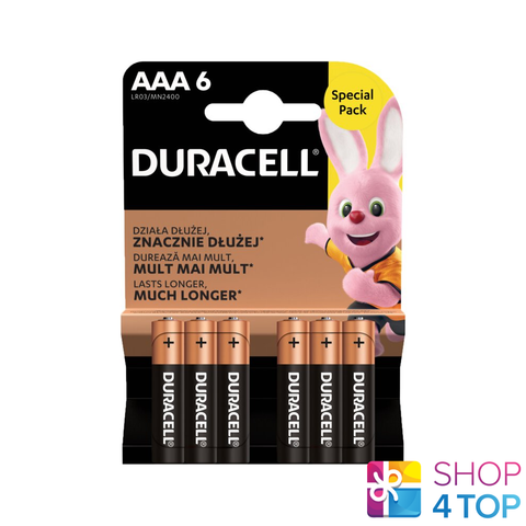6 Duracell Duralock Aaa Lr03 Alkaline Batteries Basic Micro E92 Spacial Pack