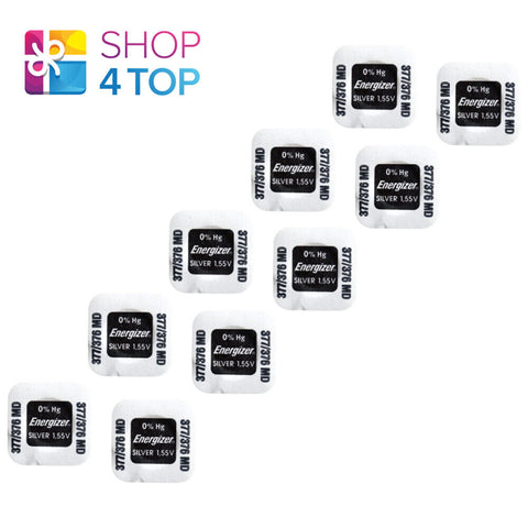 10 Energizer 377 376 Sr626Sw Batteries Silver 1.55V Watch Battery 2027 1Bl NEW