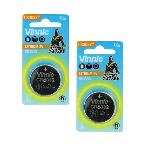 2 Vinnic Cr3032 Lithium Batteries 3V Coin Cell Button Dl3032 NEW
