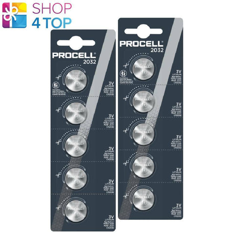 10 Duracell Procell Cr2032 Lithium Coin Batteries 3V 245Mah Dl2032 2031 5Bl NEW