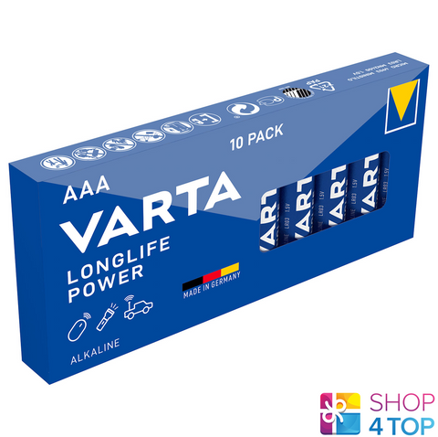 10 Varta Longlife Power Alkaline Aaa Lr03 4903 Batteries 1.5V Micro Mn2400 NEW
