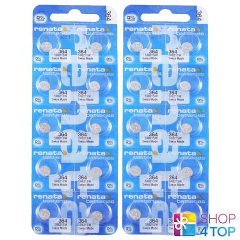 20 Renata 364 Sr621Sw Batteries Silver 1.55V Watch Swiss Made NEW