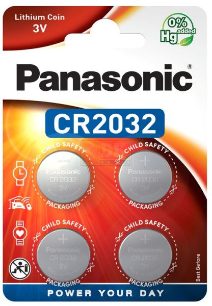 4 Panasonic Lithium Power Cr2032 Batteries 3V Coin Cell Blister Exp 2033 NEW