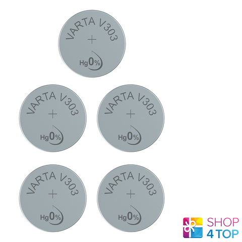 5 Varta 303 Sr44Sw Battery Silver 1.55V Coin Button Cell Watch NEW