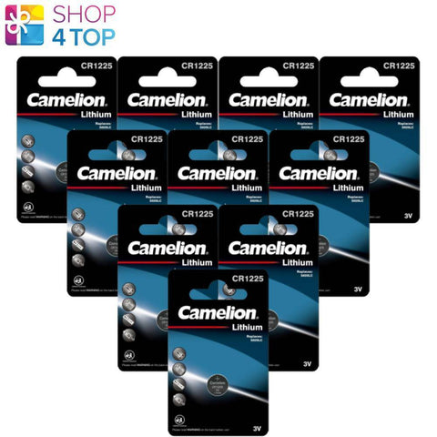 10 Camelion Cr1225 Batteries Lithium 3V Coin Cell Dl1225 Ecr122 1Bl Exp 2031 NEW