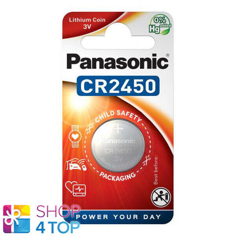 Panasonic Cr2450 Lithium Battery 3V Cell Coin Button 1Bl Blister Exp 2034 NEW