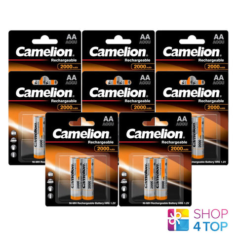 16 Camelion Aa Rechargeable Batteries Accu Hr6 2000Mah 1.2V 2Bl Nimh NEW
