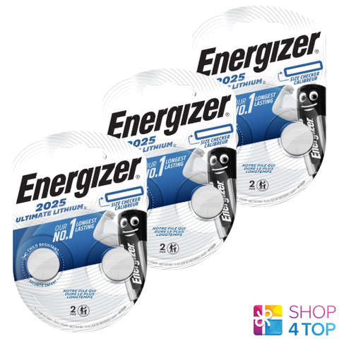 6 Energizer Cr2025 Ultimate Lithium Batteries 3V Coin Cell Dl2025 Exp 2035 NEW