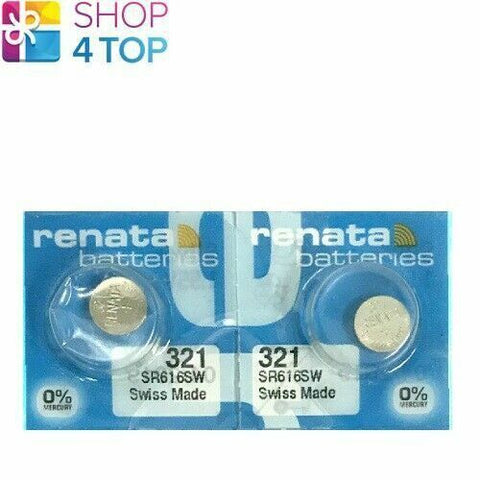 2 Renata 321 Sr616Sw Batteries Silver 1.55V Sr65 Watch Swiss Made NEW
