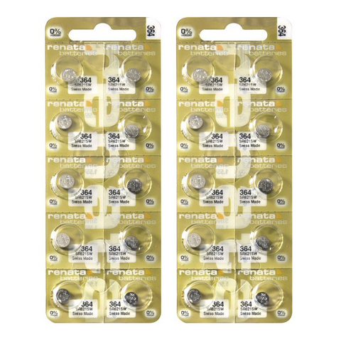 20 Renata 364 Sr621Sw Sr60 Mp-E Mini Silver Batteries 1.55V Swiss Made