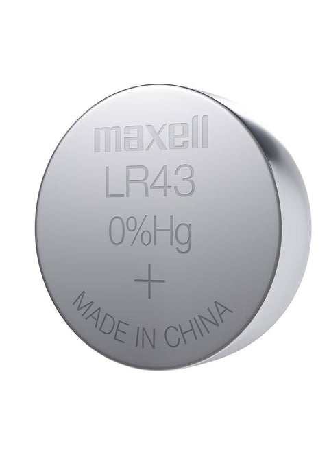 10 Maxell Alkaline Lr43 186 Batteries 1.5V Coin Cell Button G12