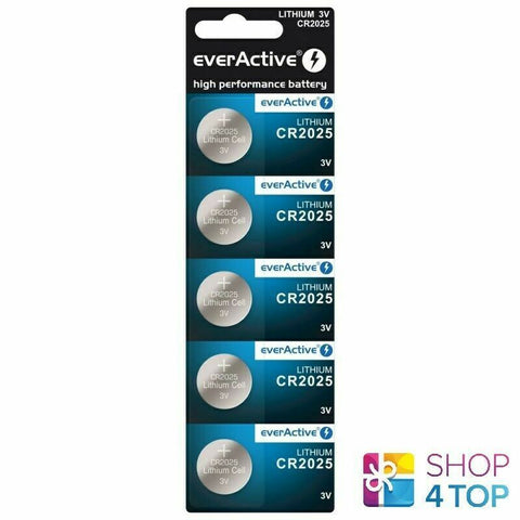 5 Everactive Lithium Cell Cr2025 Batteries Dl2025 3V Coin Button Exp 2031 NEW