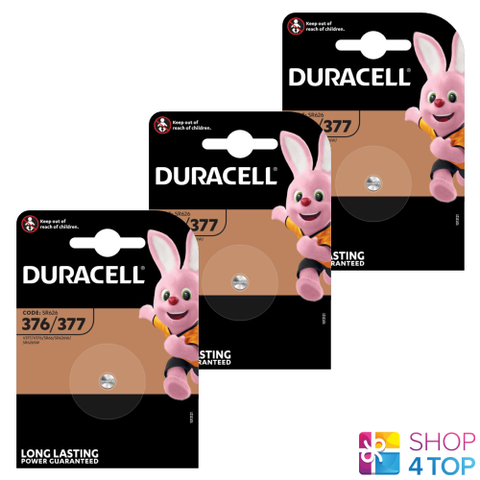 3 Duracell 377 376 Sr626Sw Batteries Silver Oxide 1.5V Watch NEW