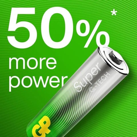 18 Gp Super Alkaline Aa Batteries G-Tech Lr6 1.5V No Mercury 6Bl Pack Exp 2033