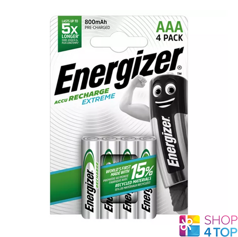 4 Energizer Rechargeable Extreme Aaa Hr03 Batteries 1.2V 800Mah NEW