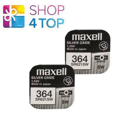 2 Maxell 364 363 Sr621Sw Batteries Silver 1.55V Watch Battery NEW