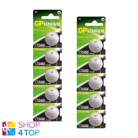 10 Gp Lithium Cell Cr2450 Batteries Dl2450 3V Coin Cell Button Exp 2033 5Bl NEW