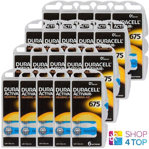 120 Duracell 675 Activair Hearing Aid Batteries Zinc Air 1.45V Mercury Free NEW