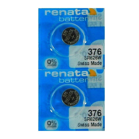 2 Renata 376 Silver Oxide Batteries Sr626W Coin Cell 1.55V 10Bl 11
