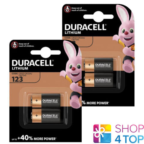 4 Duracell Cr123 Lithium Batteries 3V Dl123A 123A Exp 2032 NEW