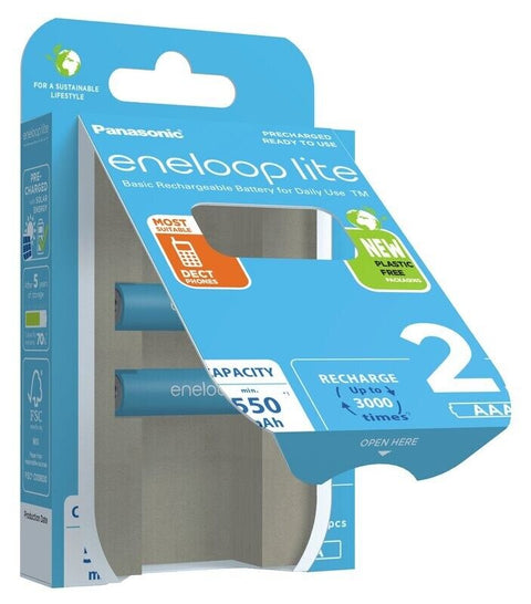 10 Panasonic Eneloop Lite Eco Rechargeable Aaa Hr3 Batteries 2Bl 1.2V 550Mah NEW