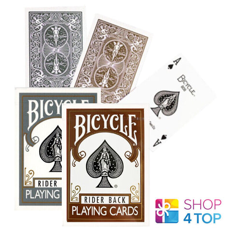 2 Bicycle Rider Back Playing Cards Decks 1 Brown 1 Grey Deck Poker USa USpc NEW
