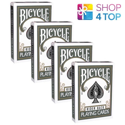 4 Bicycle Rider Back Grey Playing Cards Deck Magic Tricks Poker Made In USa NEW