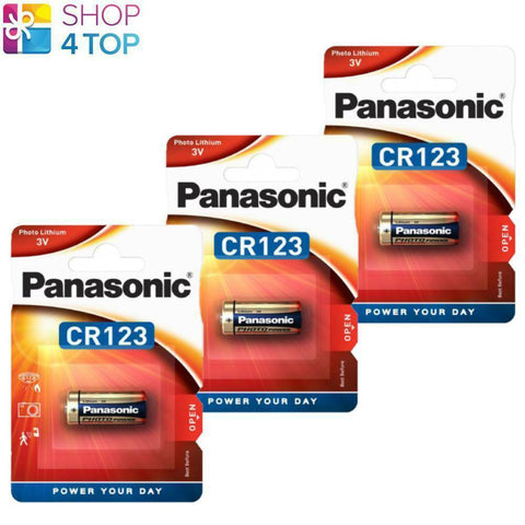 3 Panasonic Lithium Power Cr123 Battery 3V 1400 Mah Dl123A 123A Exp 2033 NEW