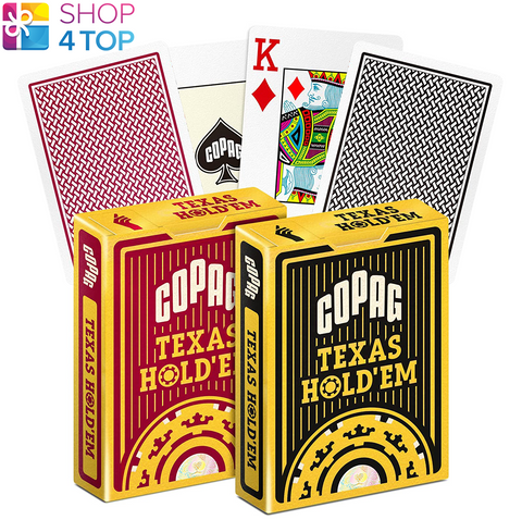 2 Decks Copag Texas Hold'Em 100% Plastic Jumbo Index Poker Cards 1 Black 1 Red