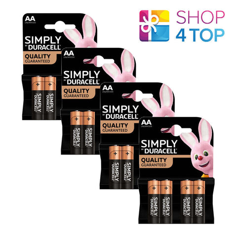 16 Simply By Duracell Aa Alkaline Batteries Lr6 Mn1500 Stilo 1.5V 4Bl 2026 NEW