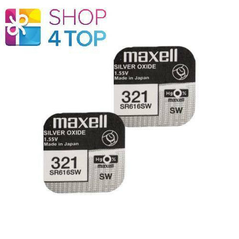 2 Maxell 321 Sr616Sw Batteries Silver 1.55V Watch Battery NEW