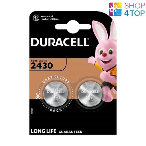 2 Duracell Cr2430 Lithium Batteries 2Bl 3V Coin Cell Dl2430 Ecr2430 Exp 2033 NEW