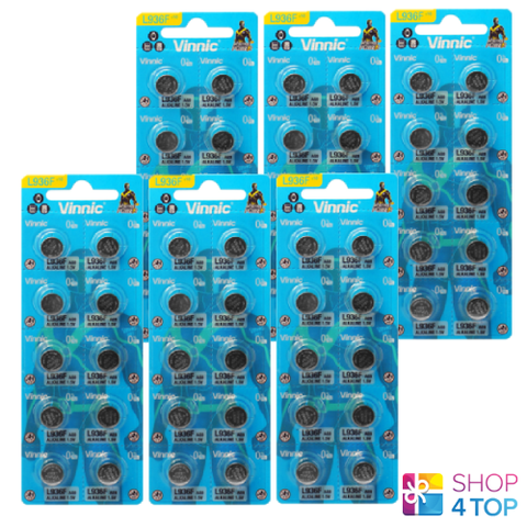 60 Vinnic Alkaline Batteries L936 G9 Lr936 1.5V Exp 2028 No Mercury NEW