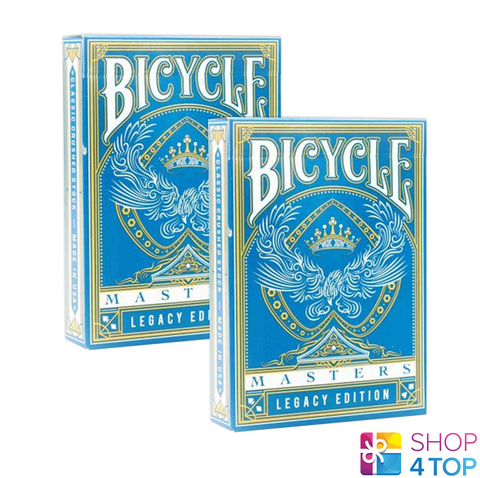 2 Decks Bicycle Masters Legacy Blue Playing Cards Limited Magic Tricks Rider NEW