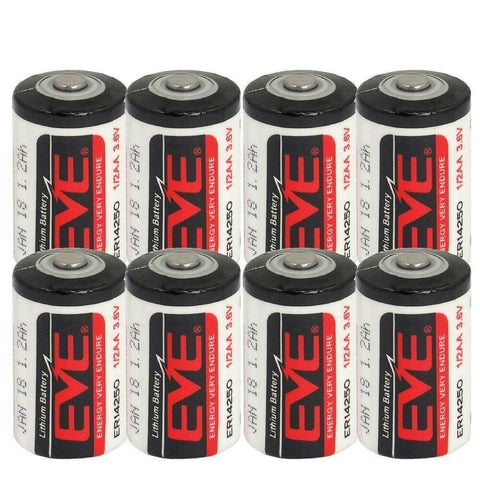 8 Eve Er14250 1/2Aa 3.6V Lithium Battery Energy Very Endure Bobbin Cell Size