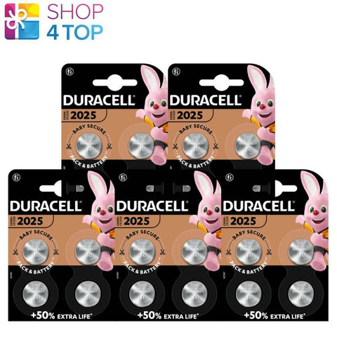 20 Duracell Cr2025 Lithium Coin Batteries 3V Scr2025 Ecr2025 Exp 2033 4Bl NEW