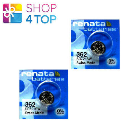 2 Renata 362 Sr721Sw Batteries Silver 1.55V Ag11 Watch Battery 10Bl NEW