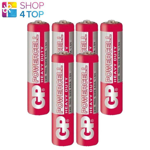 6 Gp Powercell Aaa Batteries Heavy Duty Lr03 Zinc Carbon No Mercury 1.5V NEW