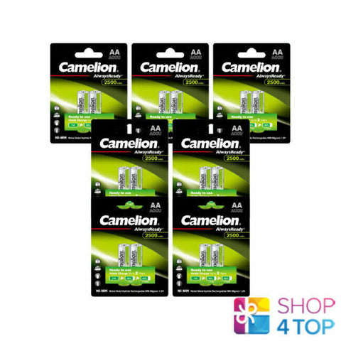 14 Camelion Aa Rechargeable Batteries Always Ready Hr6 2500Mah 2Bl Nimh Green