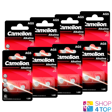 16 Camelion Ag5 Lr754 Alkaline Batteries Lr48 393 Sr754W 1.5V 2Bl NEW