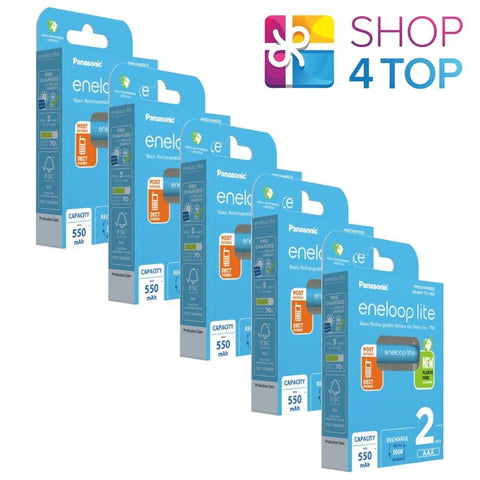 10 Panasonic Eneloop Lite Eco Rechargeable Aaa Hr3 Batteries 2Bl 1.2V 550Mah NEW