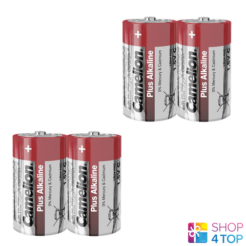 4 Camelion C Plus Alkaline Batteries Lr14 Mn1400 Am2 E93 1.5V 2Sh NEW