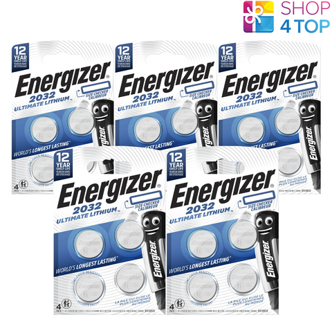 20 Energizer Cr2032 Ultimate Lithium Batteries 3V Coin Cell 4Bl Exp 2034 NEW