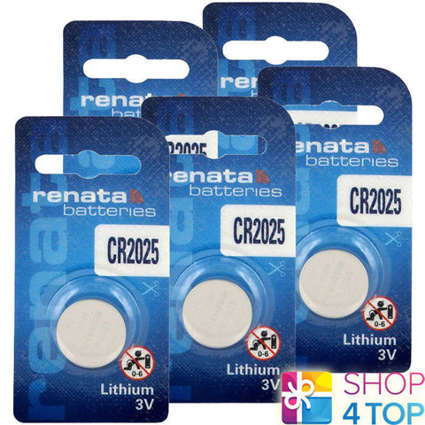 5 Renata Cr2025 Lithium Batteries 3V Cell Coin Button Dl2025 Exp 2029 NEW