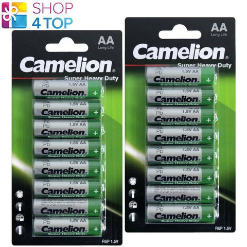 16 Camelion Aa Batteries Super Heavy Duty Long Life R6P Um3 1.5V 8Bl 2027 NEW