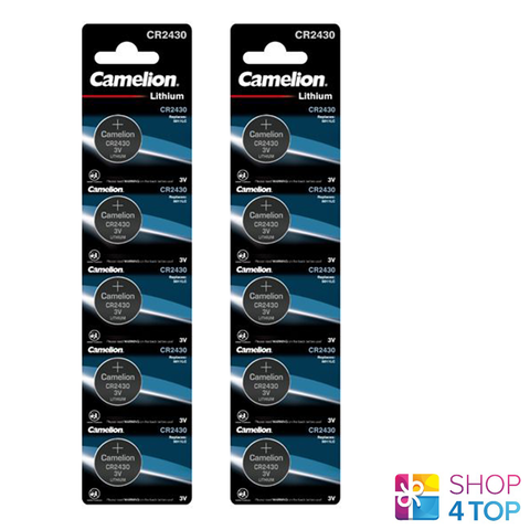 10 Camelion Cr2430 Batteries Lithium 3V Coin Cell Cr2430-Bp5 5Bl Exp 2028 NEW