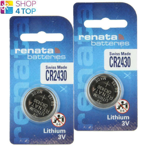 2 Renata Cr2430 Lithium Batteries 3V Cell Coin Button Swiss Made Exp 2030 NEW