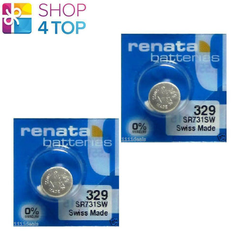 2 Renata 329 Sr731Sw Batteries Silver 1.55V Watch Battery 10Bl NEW