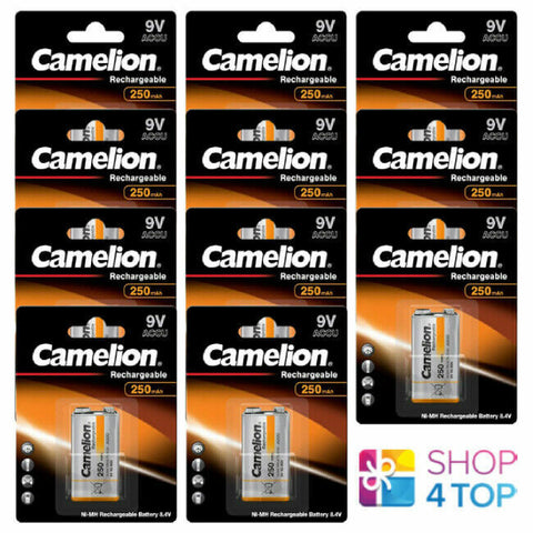 11 Camelion 9V Hr22 Rechargeable Batteries Accu 250Mah 1Bl Ni-Mh Orange NEW