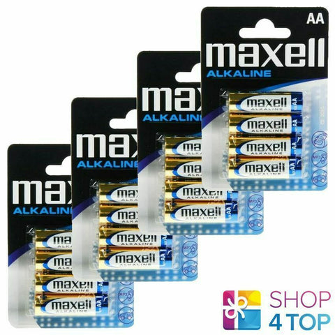 16 Maxell Alkaline Aa R6 Batteries 1.5V Blister Pack Mn1500 Am3 E91 NEW